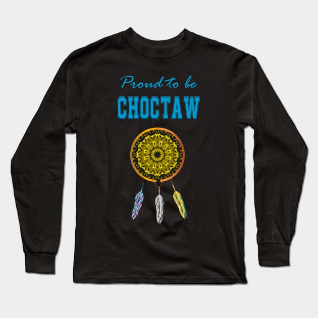 Native American Choctaw Three Feathers Long Sleeve T-Shirt by Jaya Moore